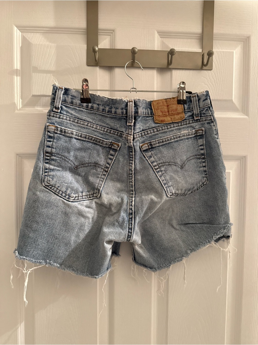 Levi's Light Blue Distressed Denim Cutoff Shorts